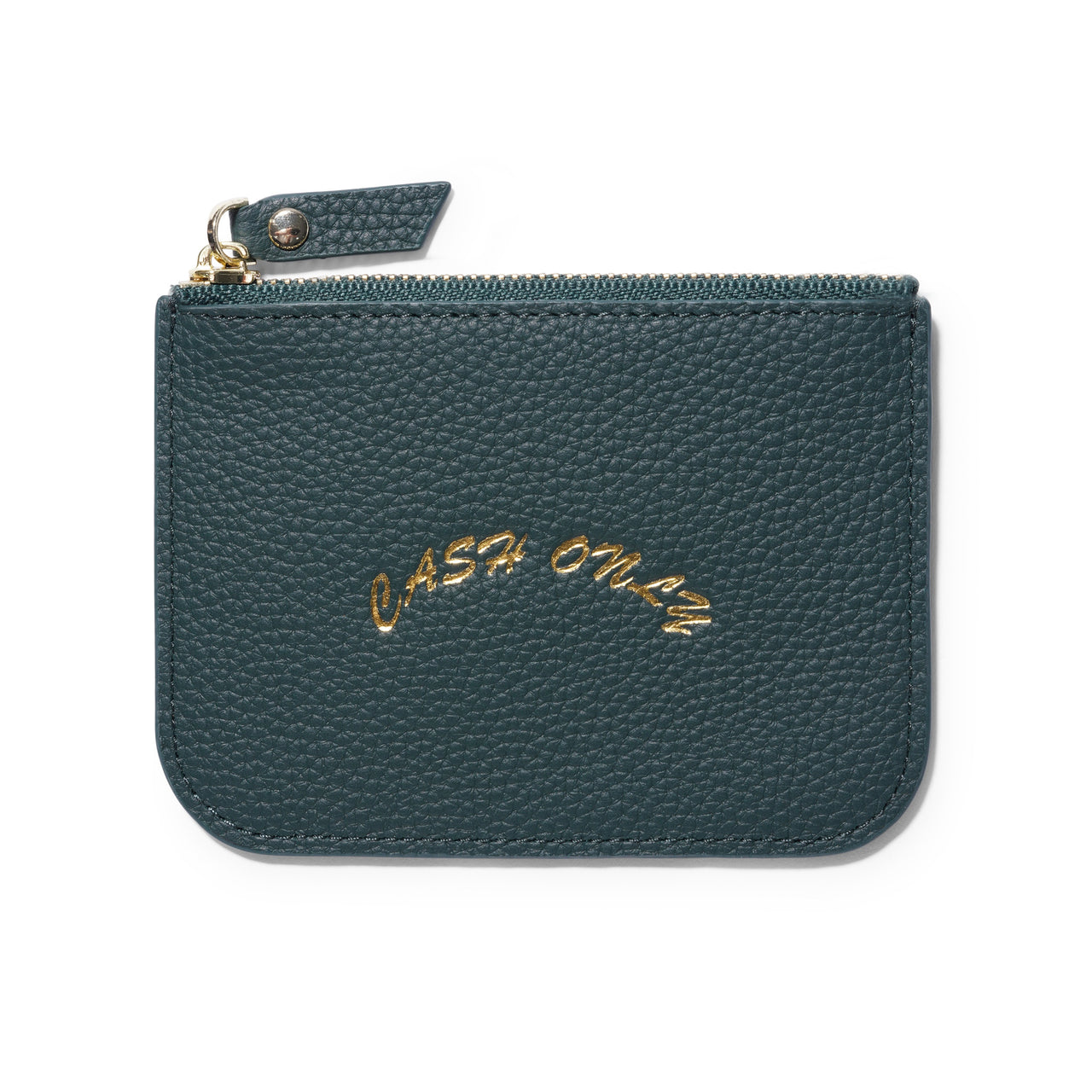 CASH ONLY - LEATHER ZIP WALLET - EMERALD