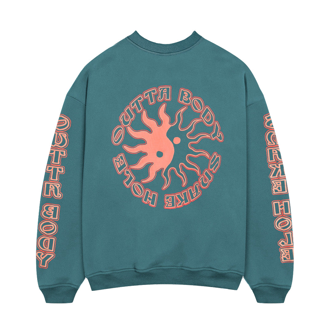THE SNAKE HOLE - OUTTA BODY CREW NECK - TEAL