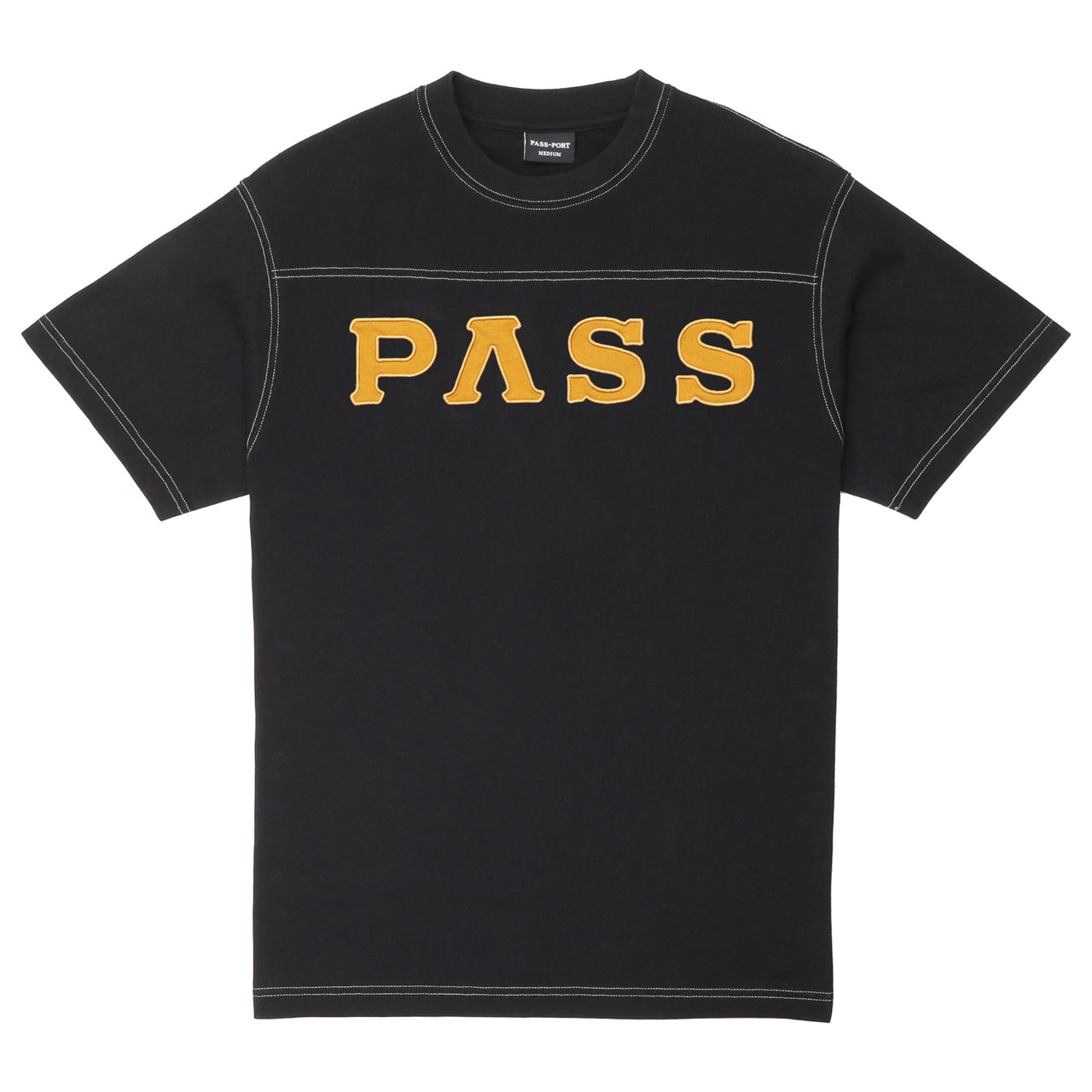 PASS~PORT - LETTERHEAD PANEL TEE - WASHED BLACK