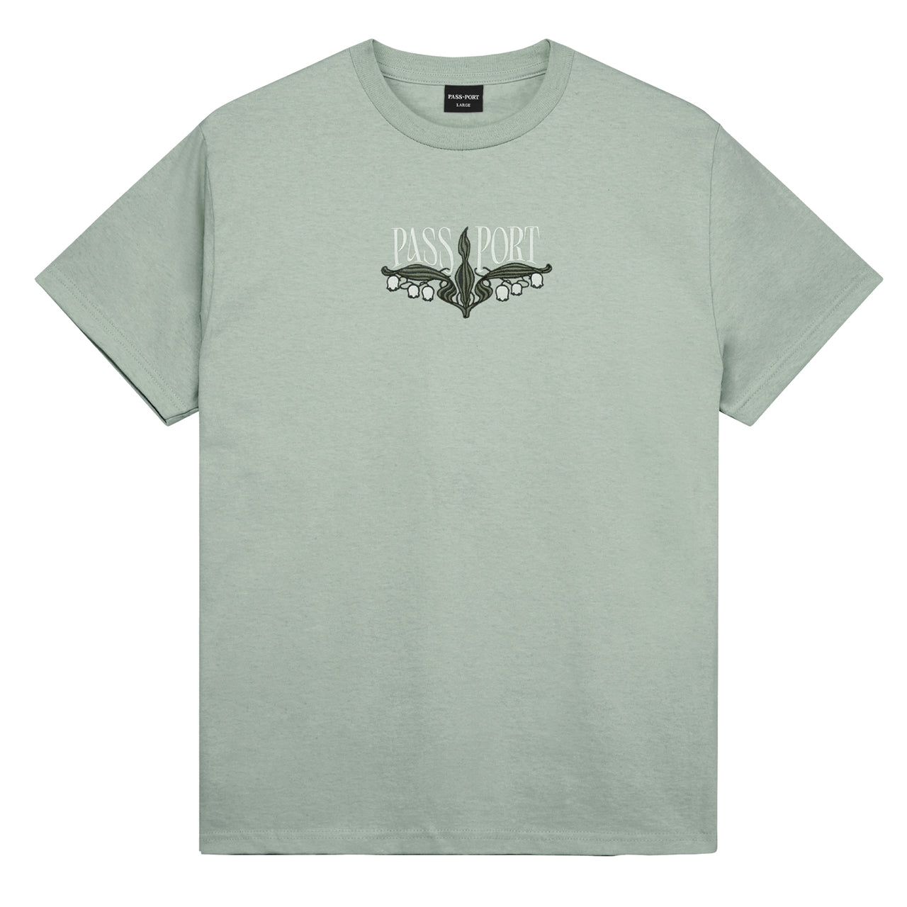 PASS~PORT -  LILY OF THE VALLEY TEE - STONEWASH GREEN