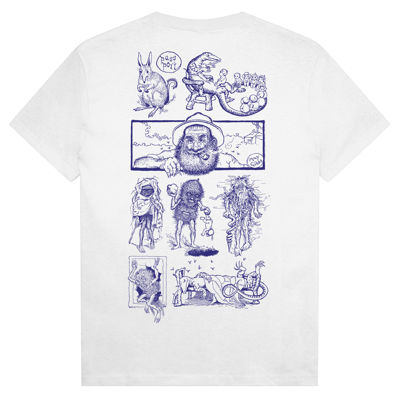 PASS~PORT X MAY GIBBS - BUSH GREETING TEE - WHITE