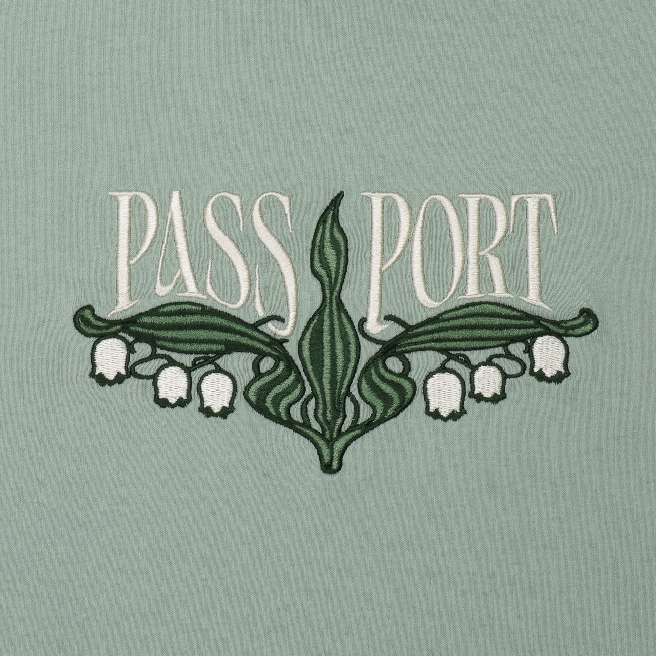 PASS~PORT -  LILY OF THE VALLEY TEE - STONEWASH GREEN