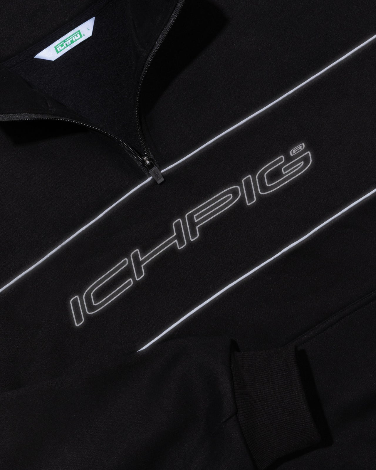 ICHPIG - FLASHBACK 1/4 ZIP - BLACK