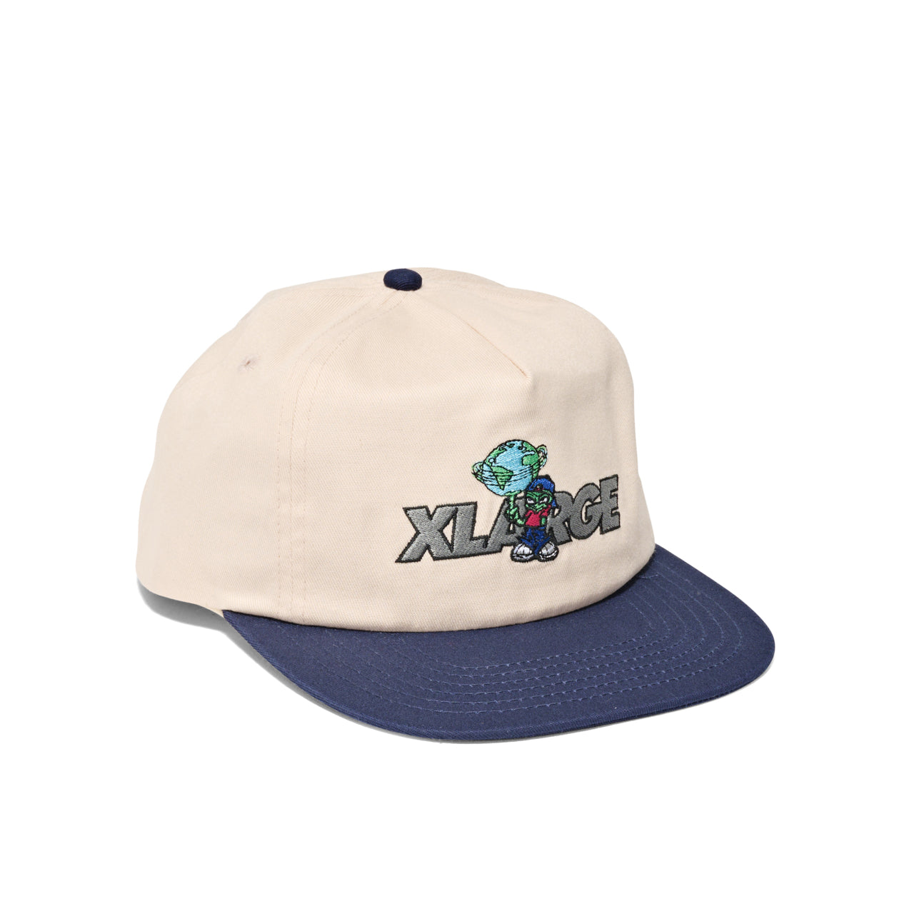 XLARGE - AROUND THE WORLD SNAPBACK CAP - THRIFT WHITE