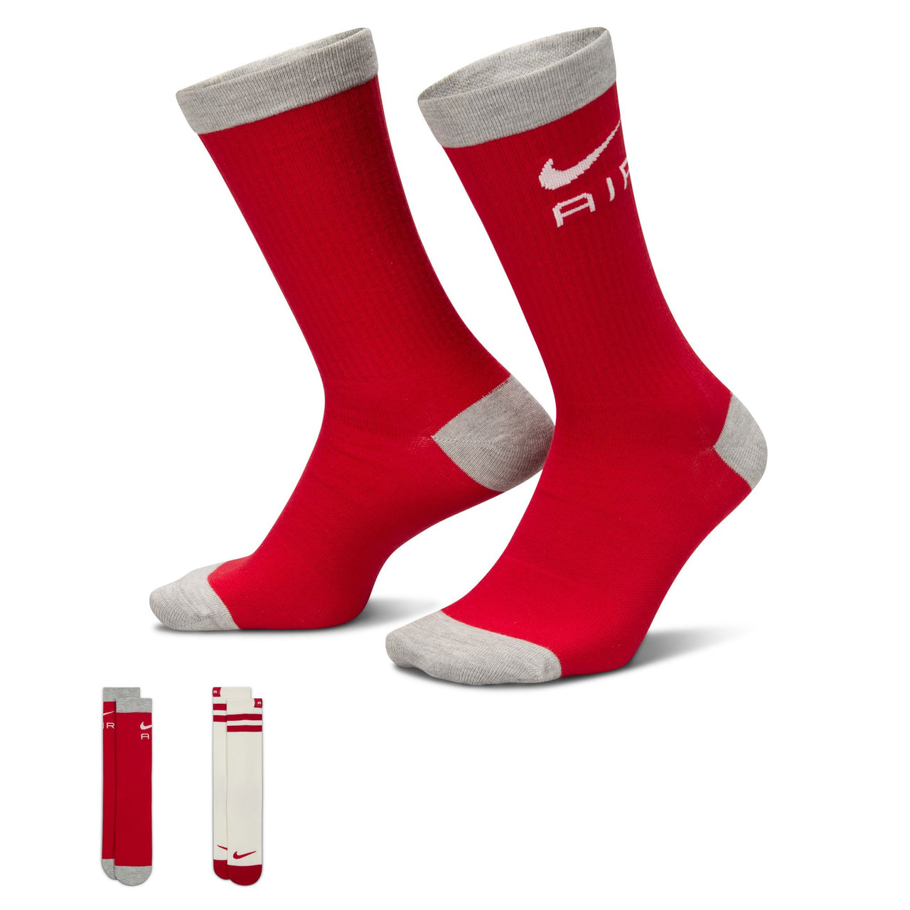 NIKE - EVERYDAY ESSENTIALS CREW SOCKS (2 PAIRS) - RED