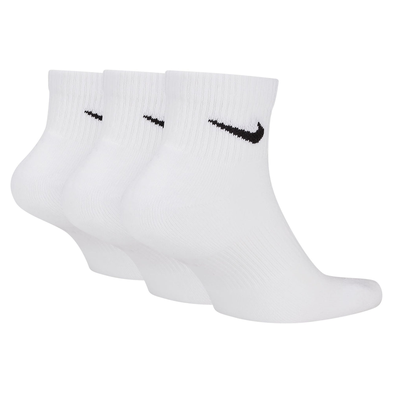 NIKE - EVERYDAY PLUS CUSHIONED TRAINING ANKLE SOCKS (3 PAIRS) - WHITE / BLACK