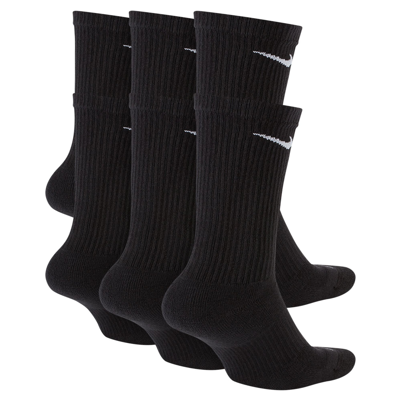 NIKE - EVERYDAY PLUS CUSHION CREW SOCKS 6-PACK - BLACK / WHITE