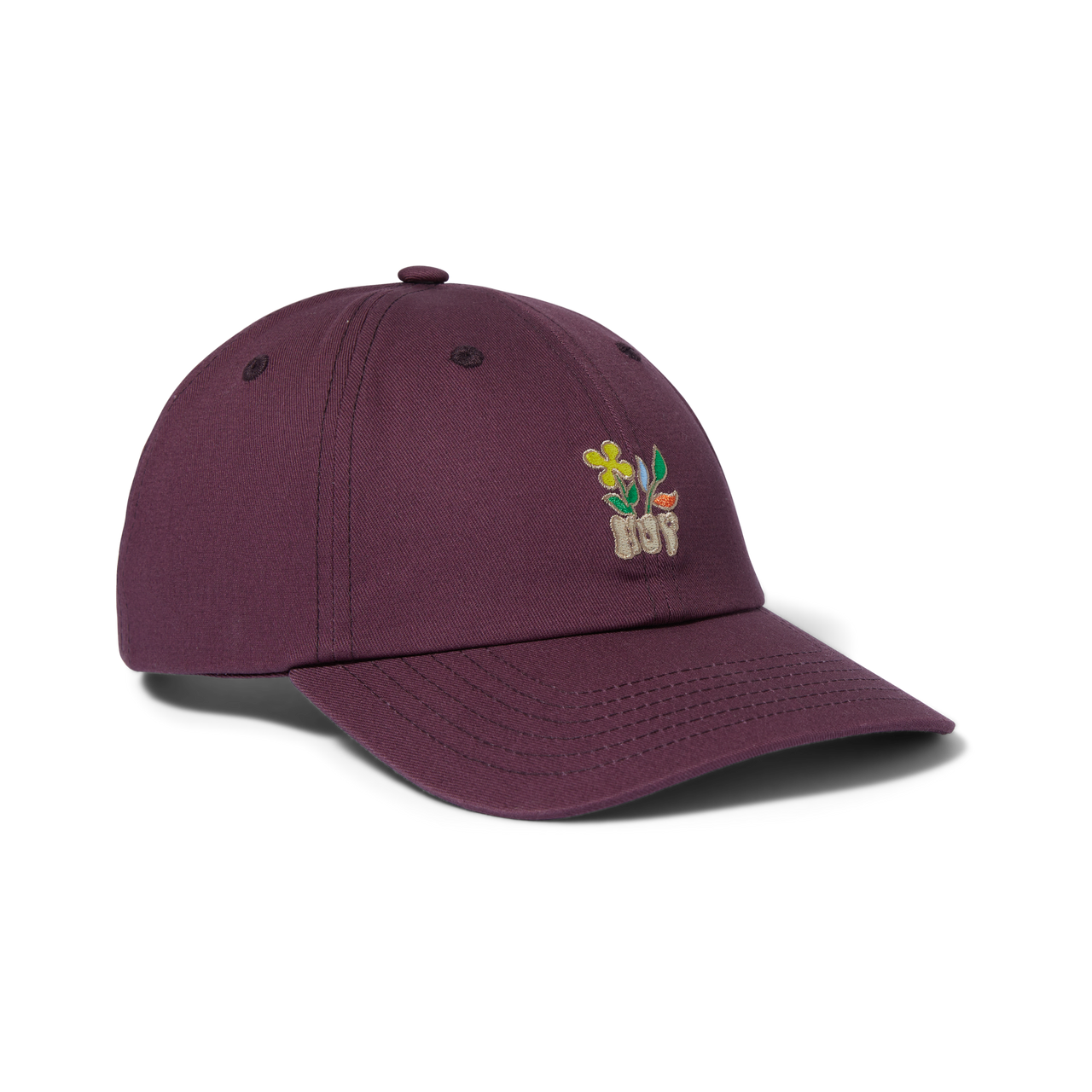 HUF - BLOOM CURVED VISOR 6-PANEL HAT - RAISIN