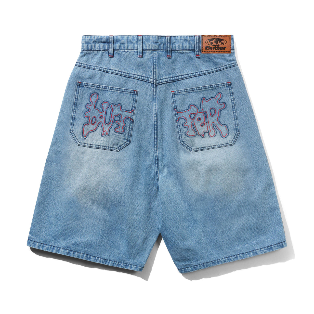 BUTTER GOODS - BLOTCH DENIM SHORTS - STREAKY BLUE