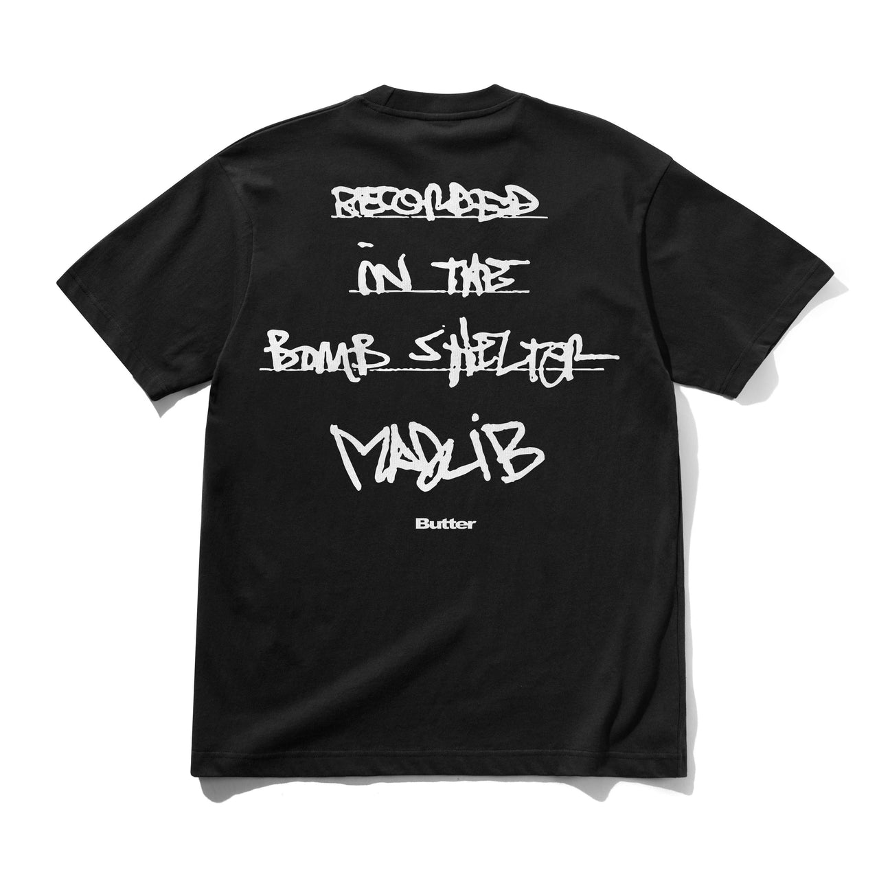 BUTTER GOODS X MADLIB - BOMB SHELTER TEE  - BLACK