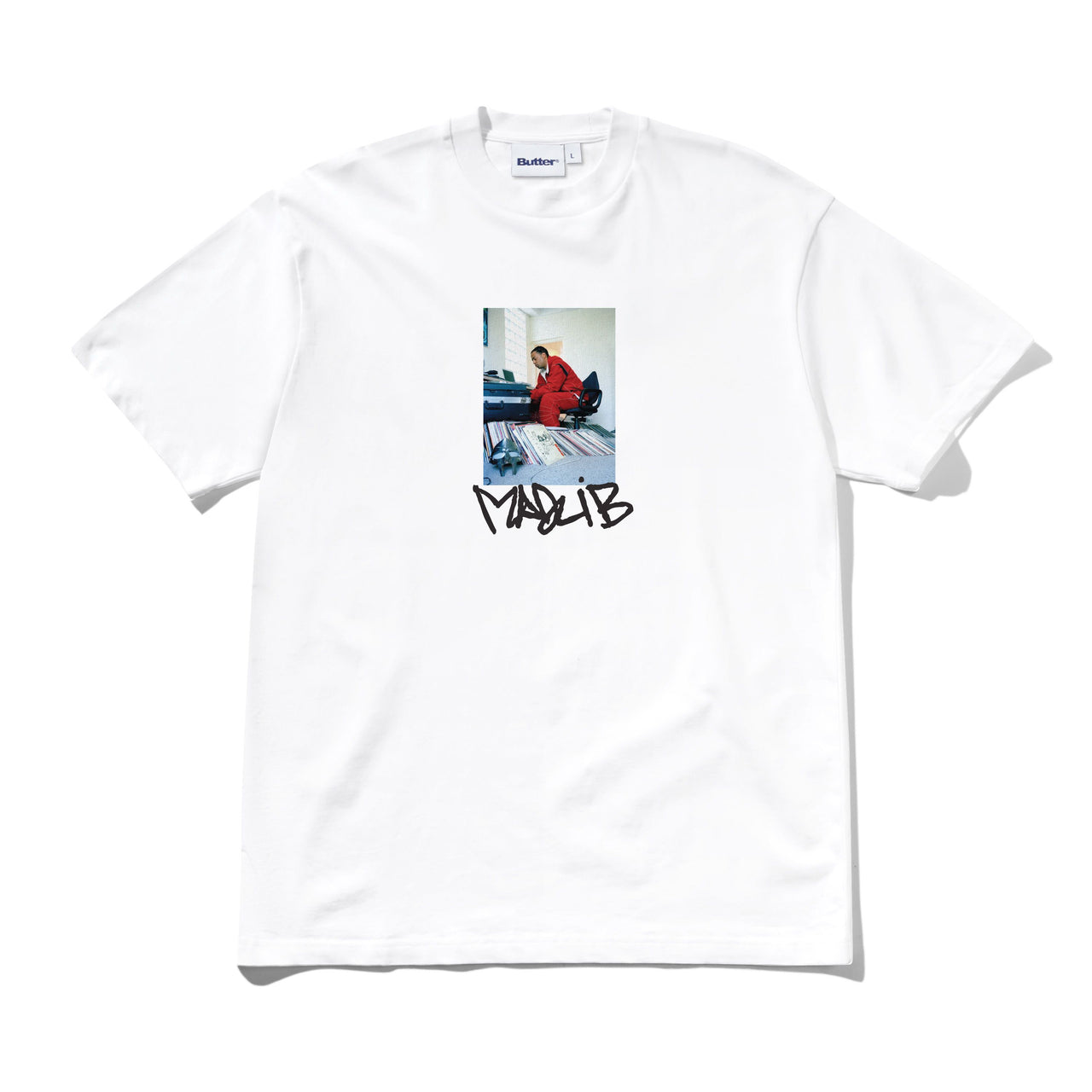 BUTTER GOODS X MADLIB - BOMB SHELTER TEE  - WHITE