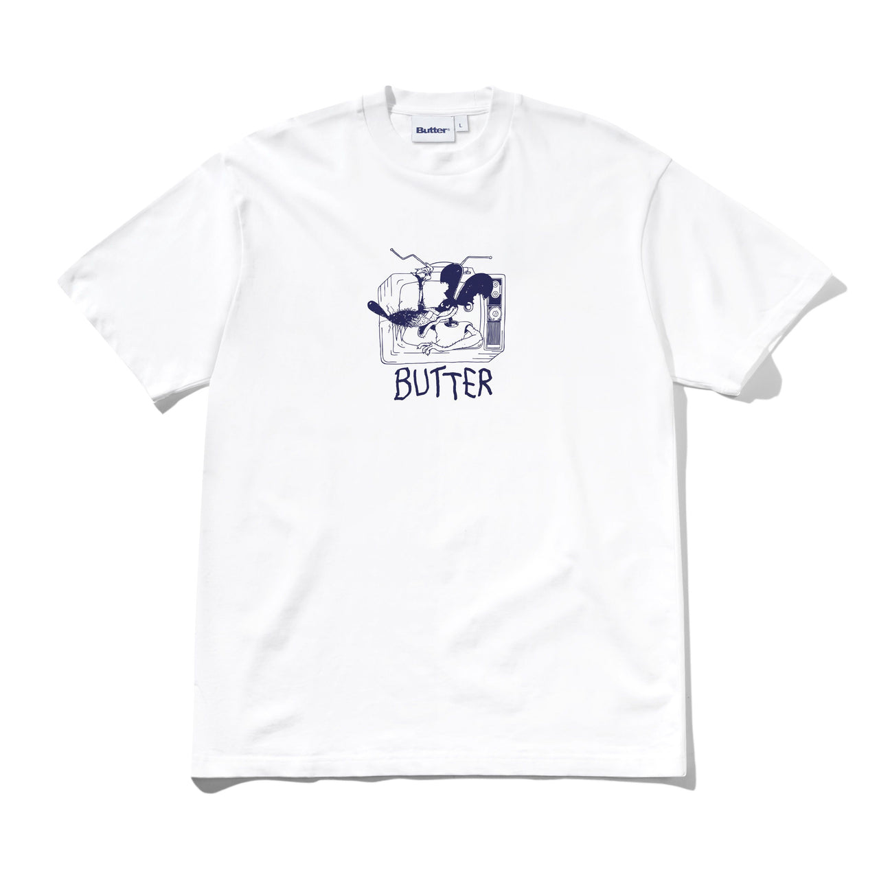 BUTTER GOODS - CHANNEL TEE  - WHITE