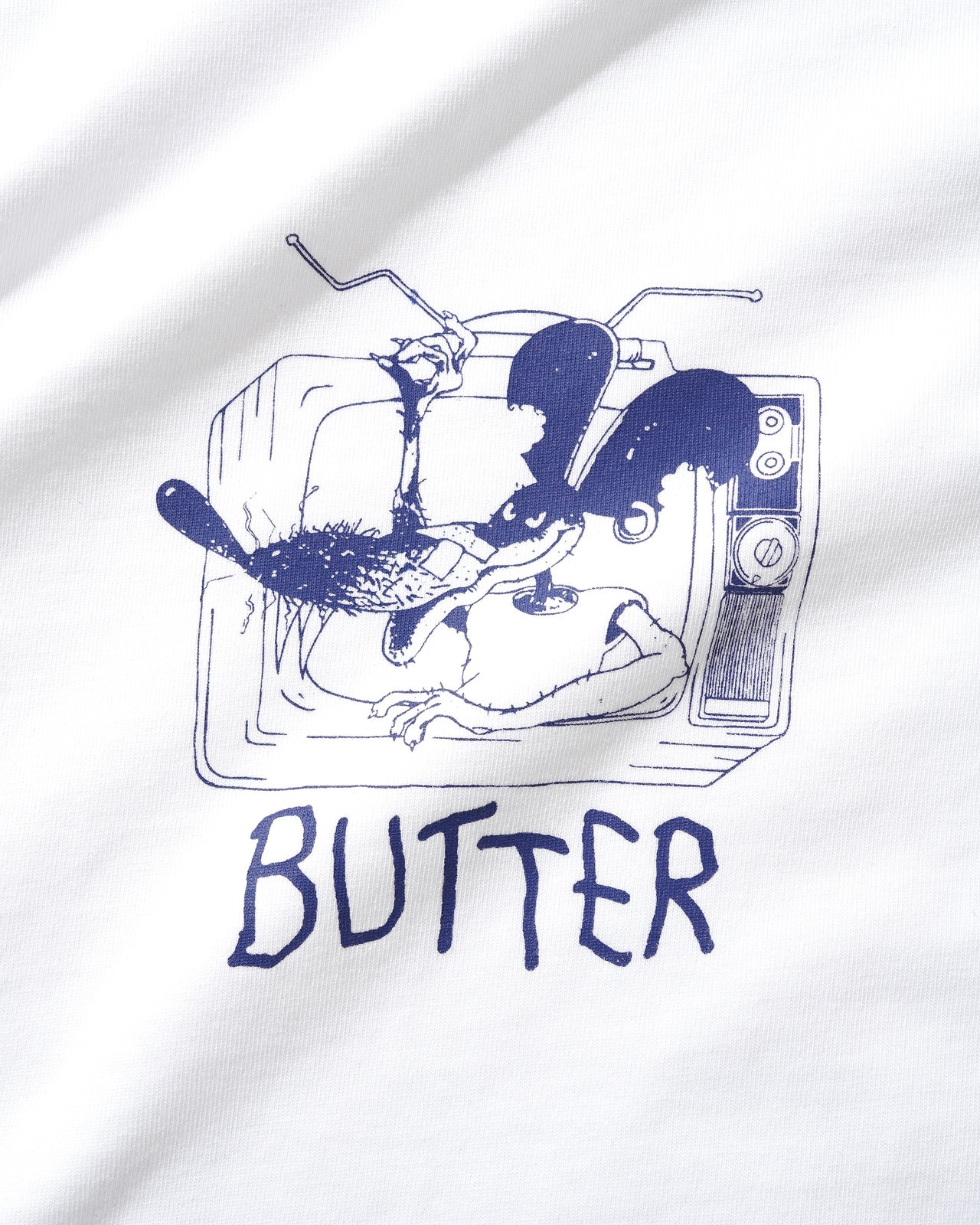 BUTTER GOODS - CHANNEL TEE  - WHITE