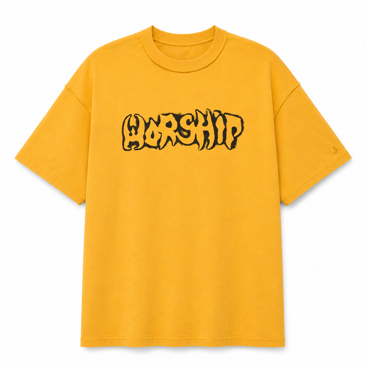 WORSHIP - FADEAWAY BOX CROP OVERDYE TEE - SOLAR YELLOW
