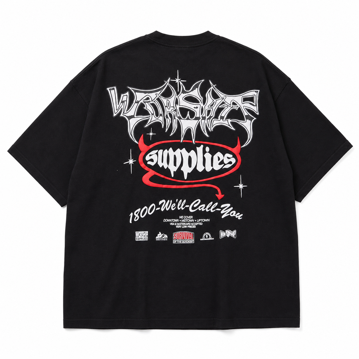 WORSHIP - SURVIVAL CROP TEE - BLACK