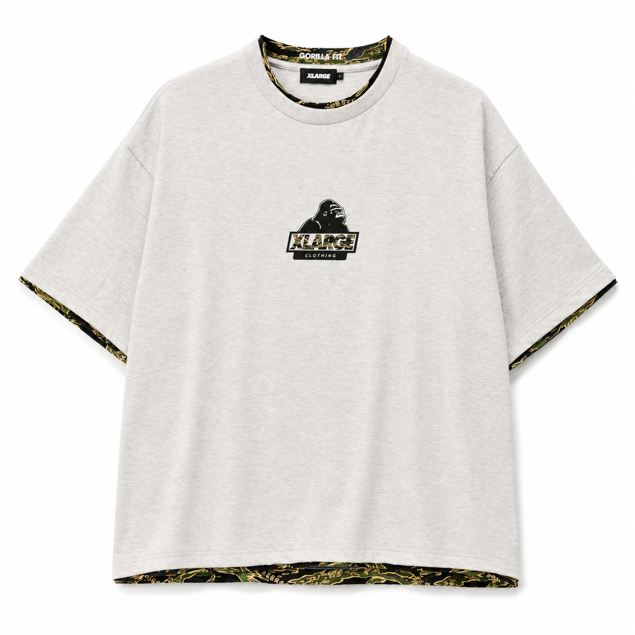 XLARGE - DOUBLE LAYER GORILLA FIT TEE - ASH HEATHER