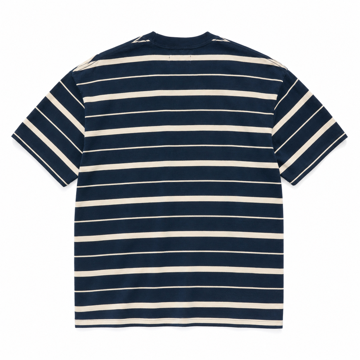 S-DOUBLE - CURSIVE STRIPE T-SHIRT - NAVY / NATURAL