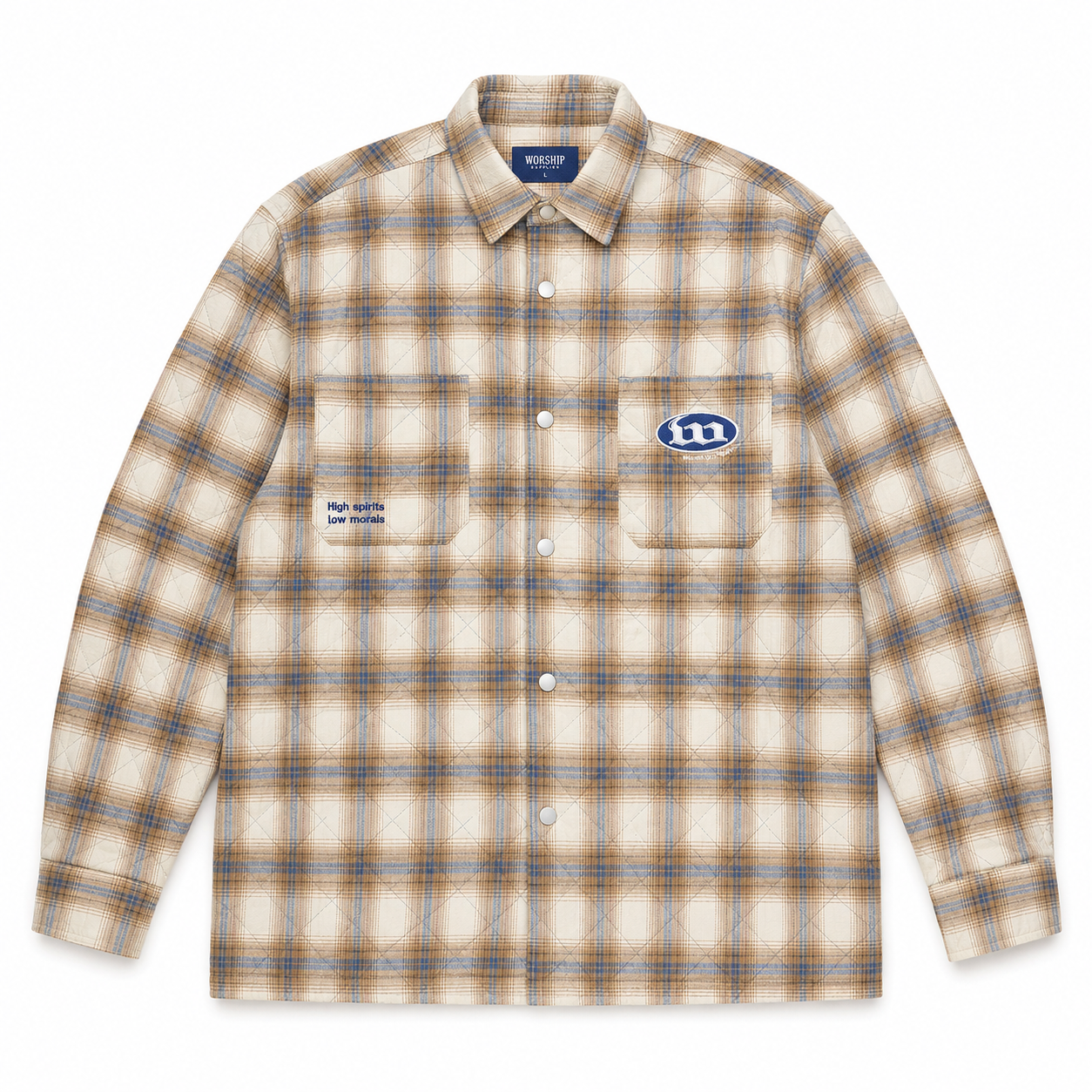 WORSHIP - MORALITY QUILTED SHACKET - TAN