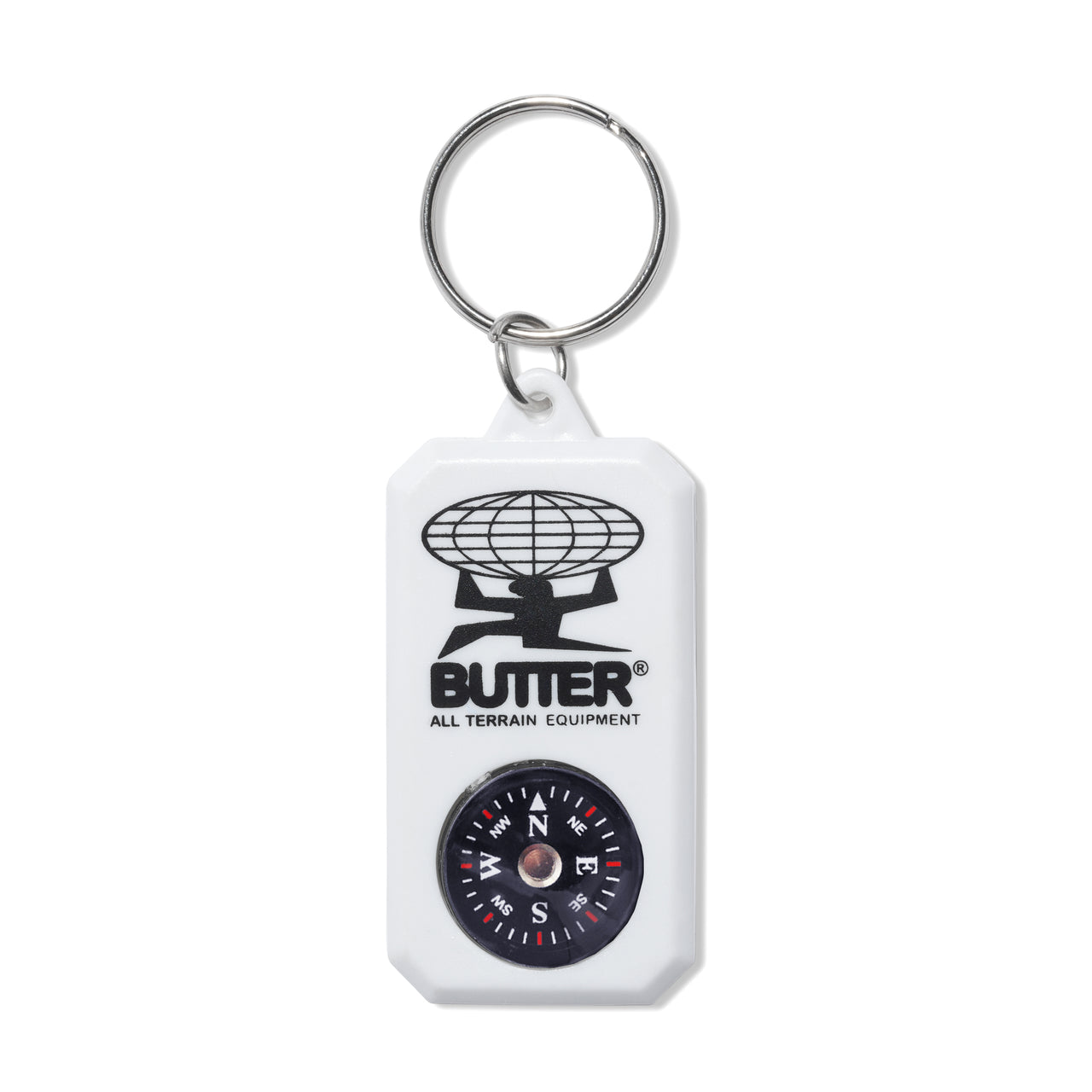 BUTTER GOODS - TERRAIN COMPASS KEY CHAIN - WHITE