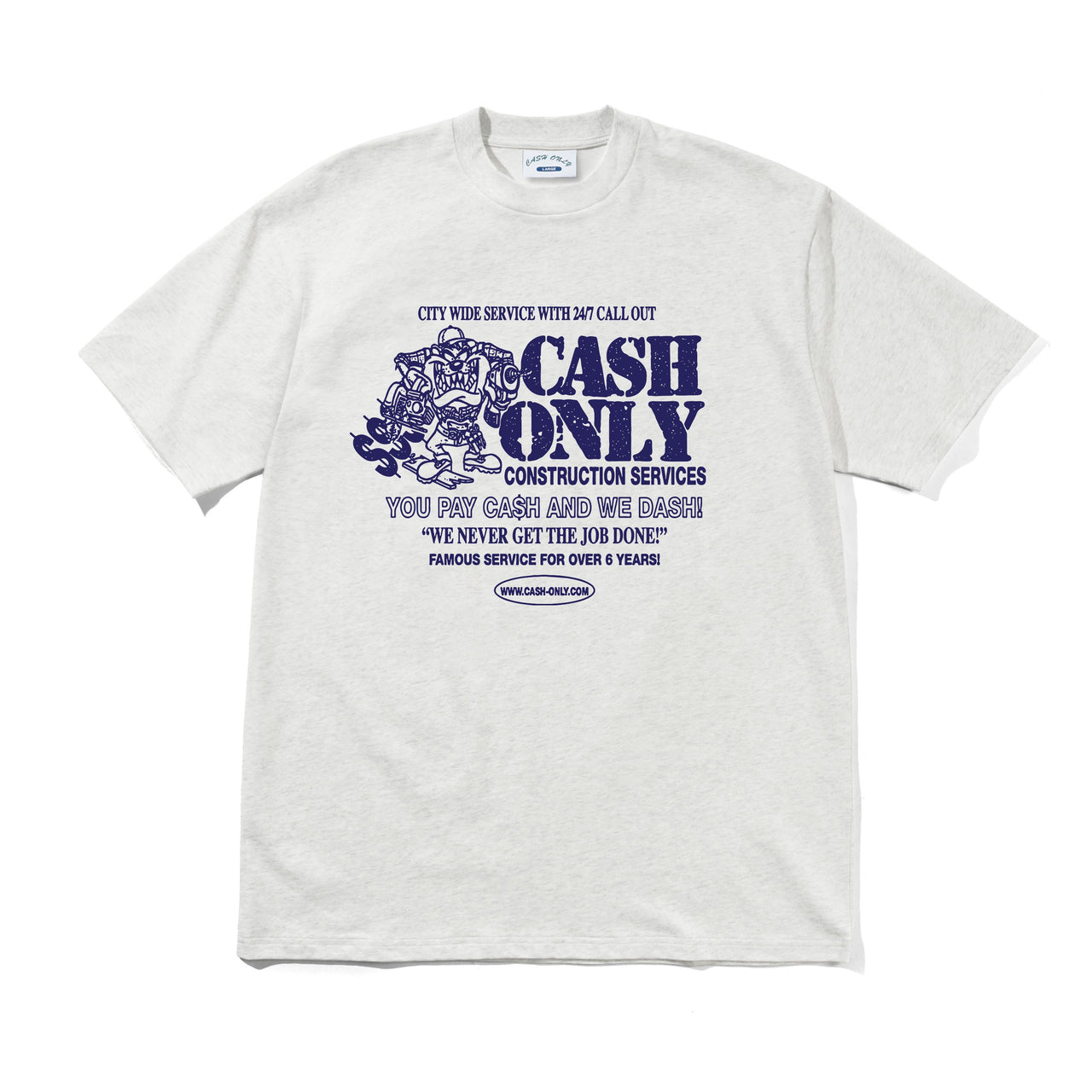 CASH ONLY - DASH TEE - ASH