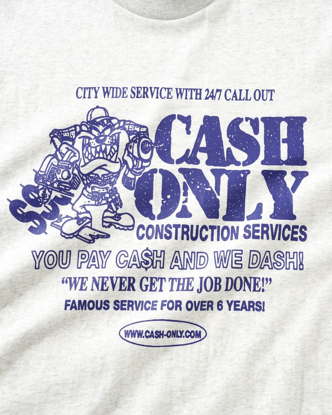 CASH ONLY - DASH TEE - ASH