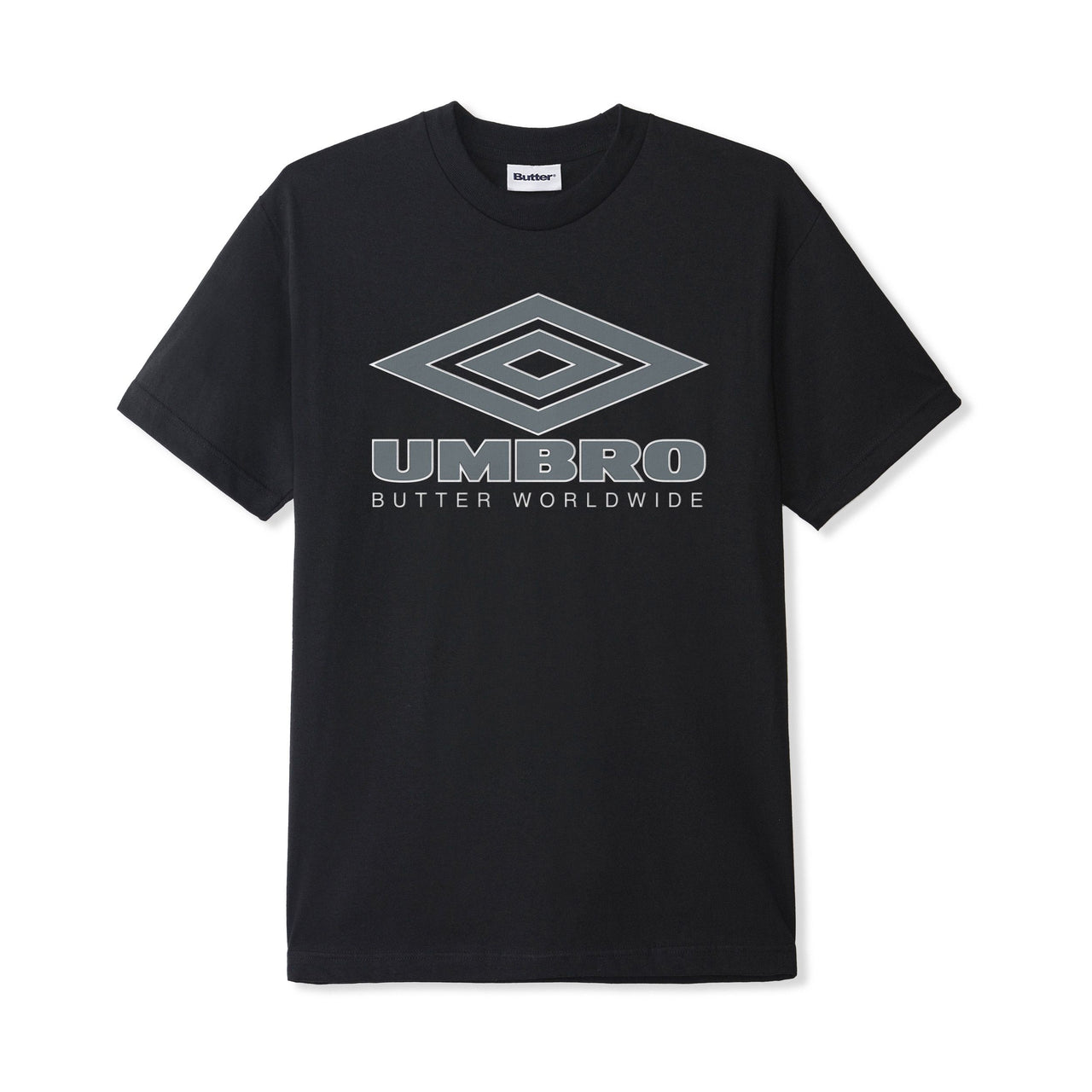 BUTTER GOODS X UMBRO - DIAMOND LOGO TEE - BLACK