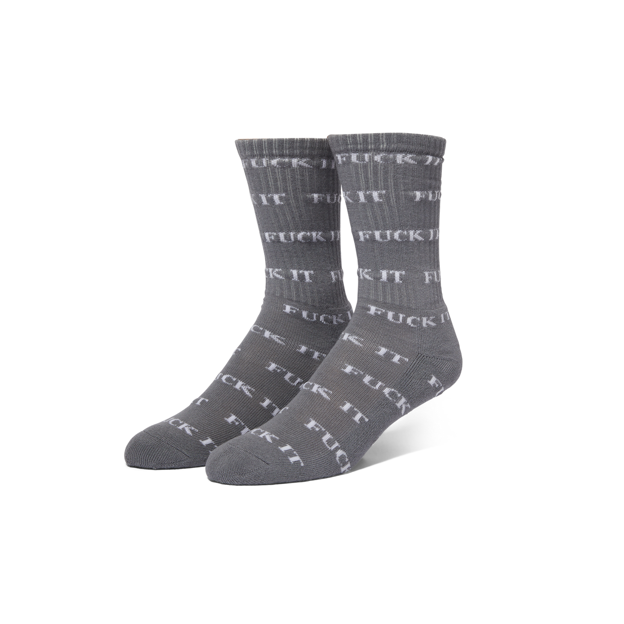 HUF - FUCK IT 3-PACK CREW SOCK - GREY / BLACK / WHITE