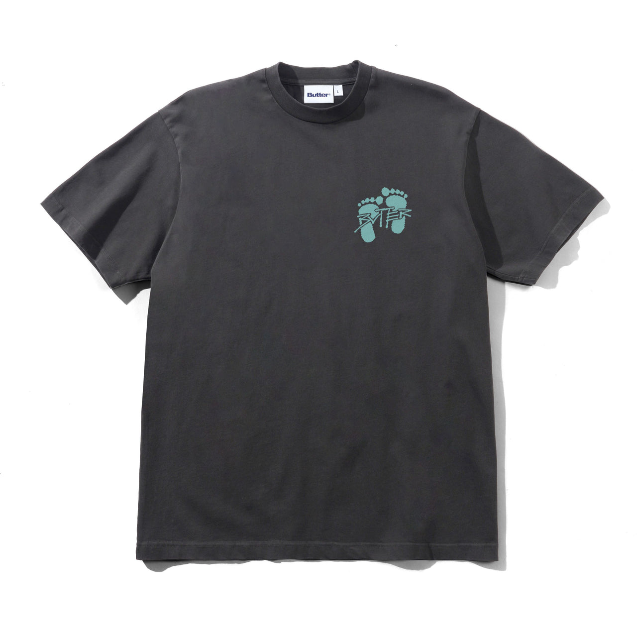 BUTTER GOODS - FOOTPRINTS TEE  - BLACK