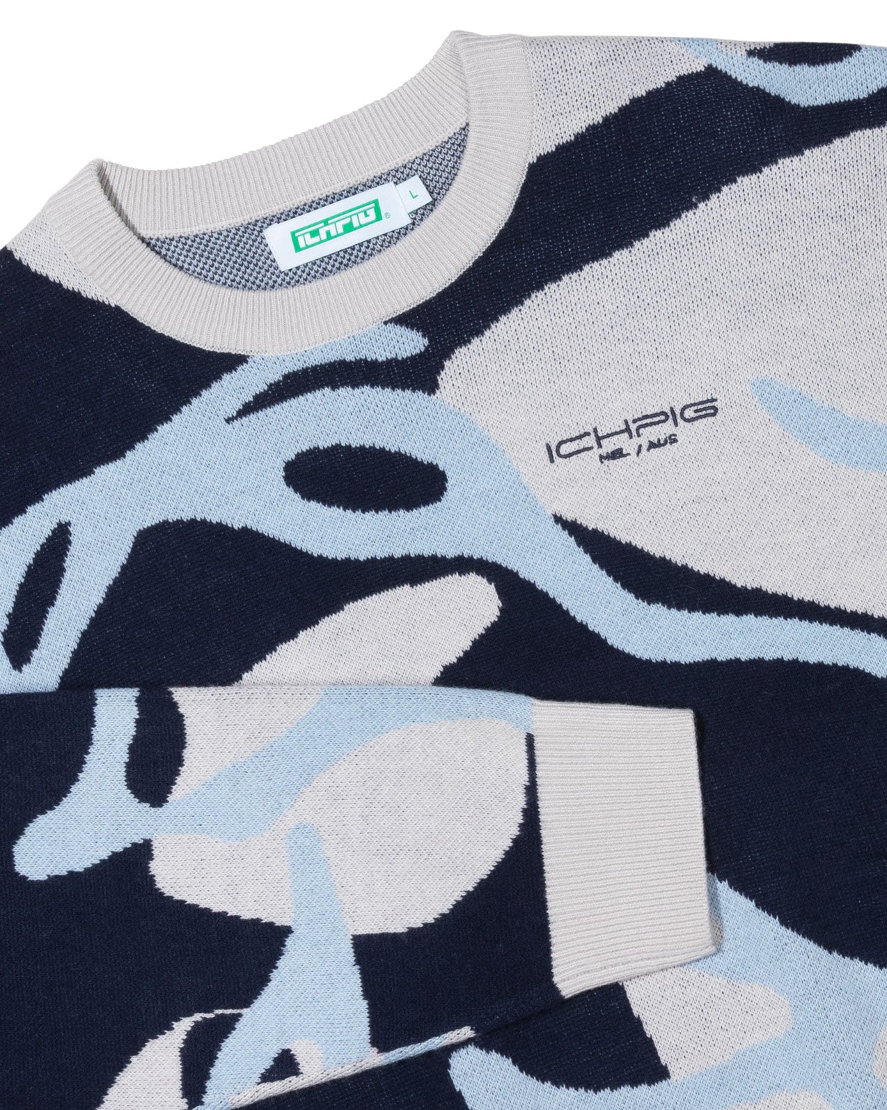 ICHPIG - GLYPH KNITTED CREW - OCEANIC