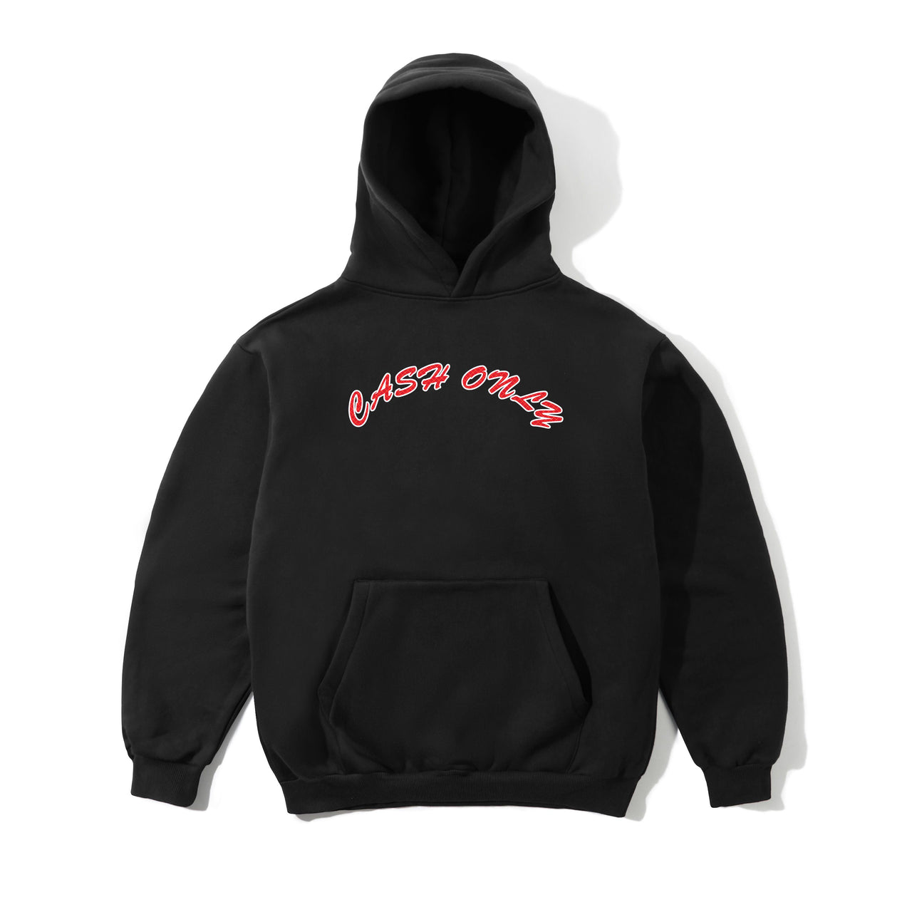 CASH ONLY - GRID LOGO PULLOVER HOOD - BLACK