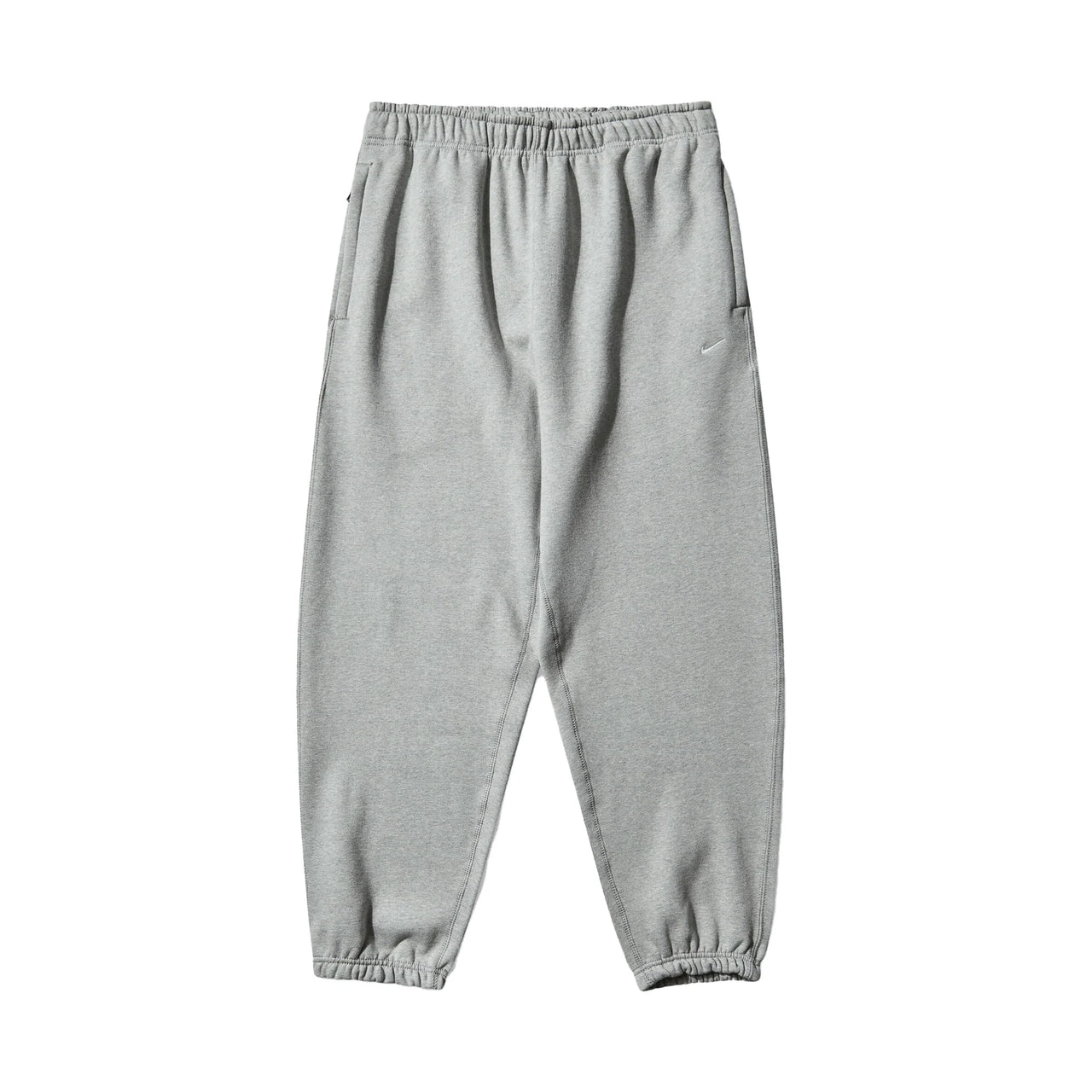 NIKE - SOLO SWOOSH CUFFED FLEECE PANTS - DARK GREY HEATHER / LIGHT SMOKE GREY