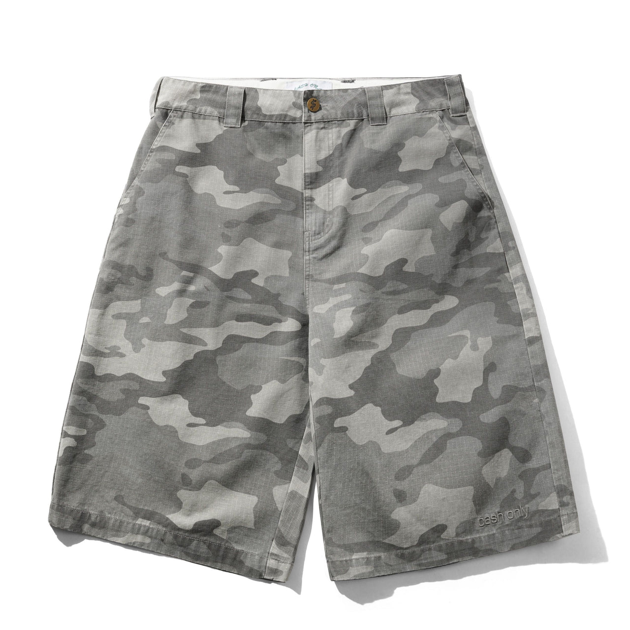 CASH ONLY - HALFWAY SHORTS - GREY CAMO RIPSTOP