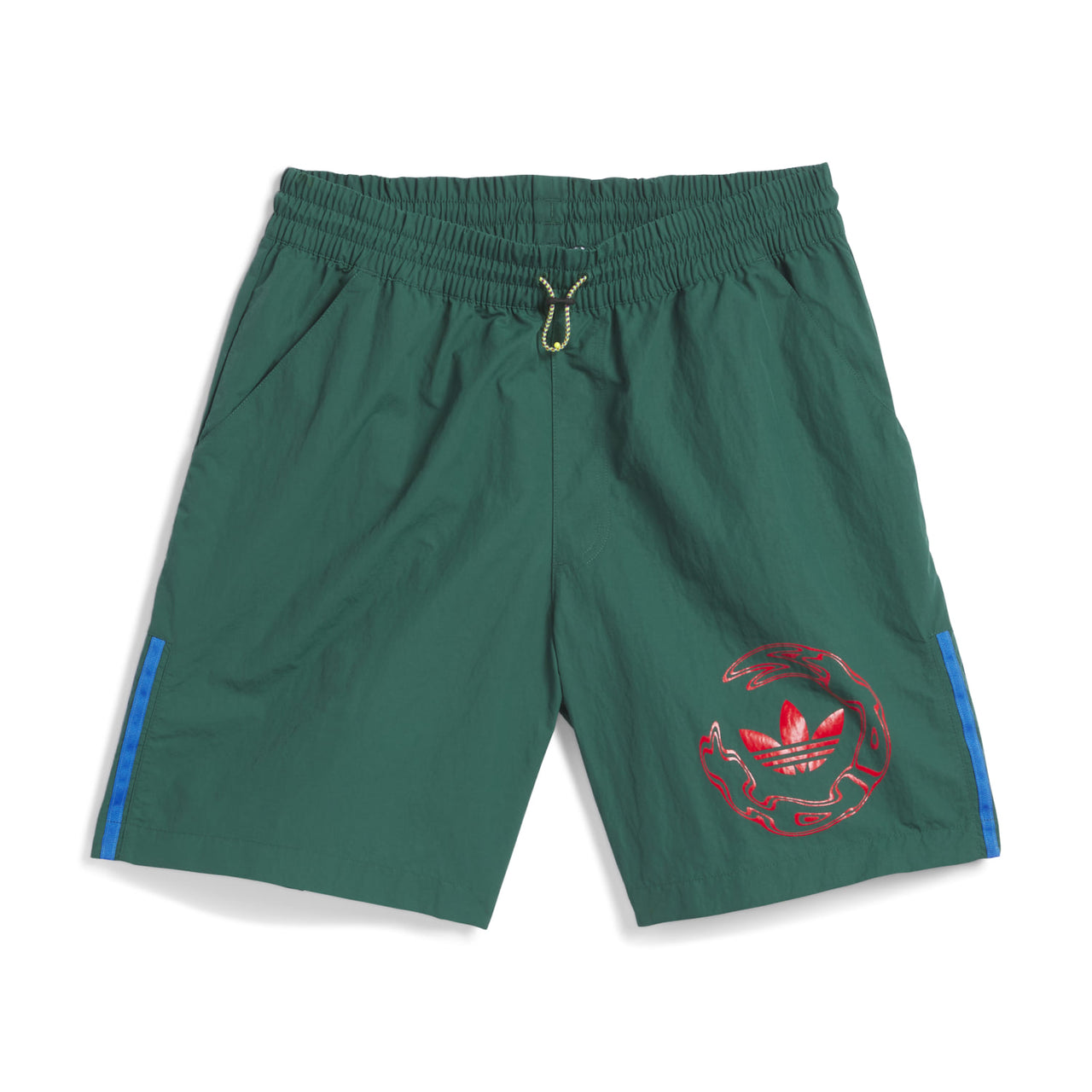 ADIDAS - GRAPHIC WATER SHORTS - COLLEGIATE GREEN / BLUE BIRD / BETTER SCARLET