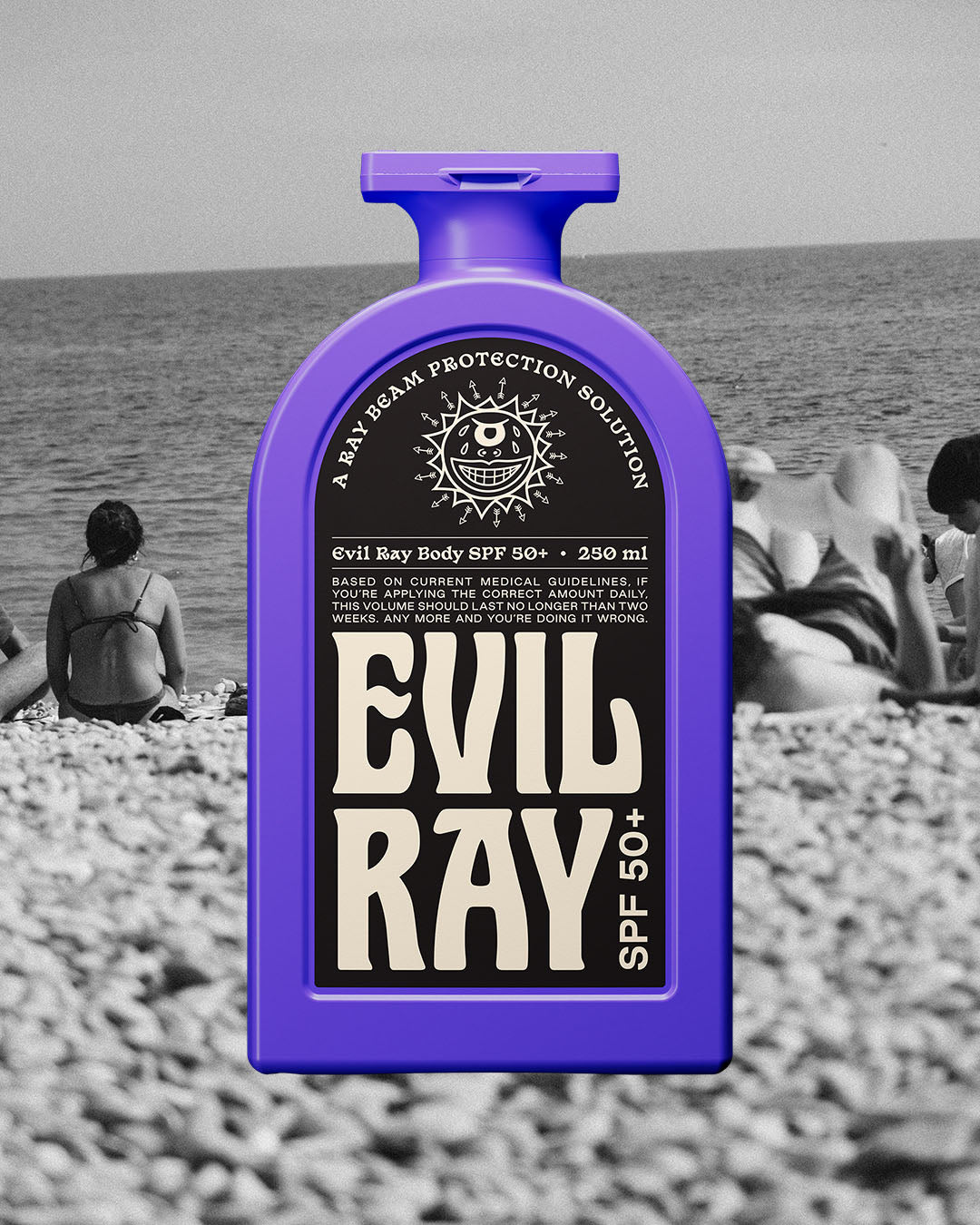 Evil Ray Lettering Evil Ray SPF 50+ Body Sunscreen - Water Resistant Tattoo Safe