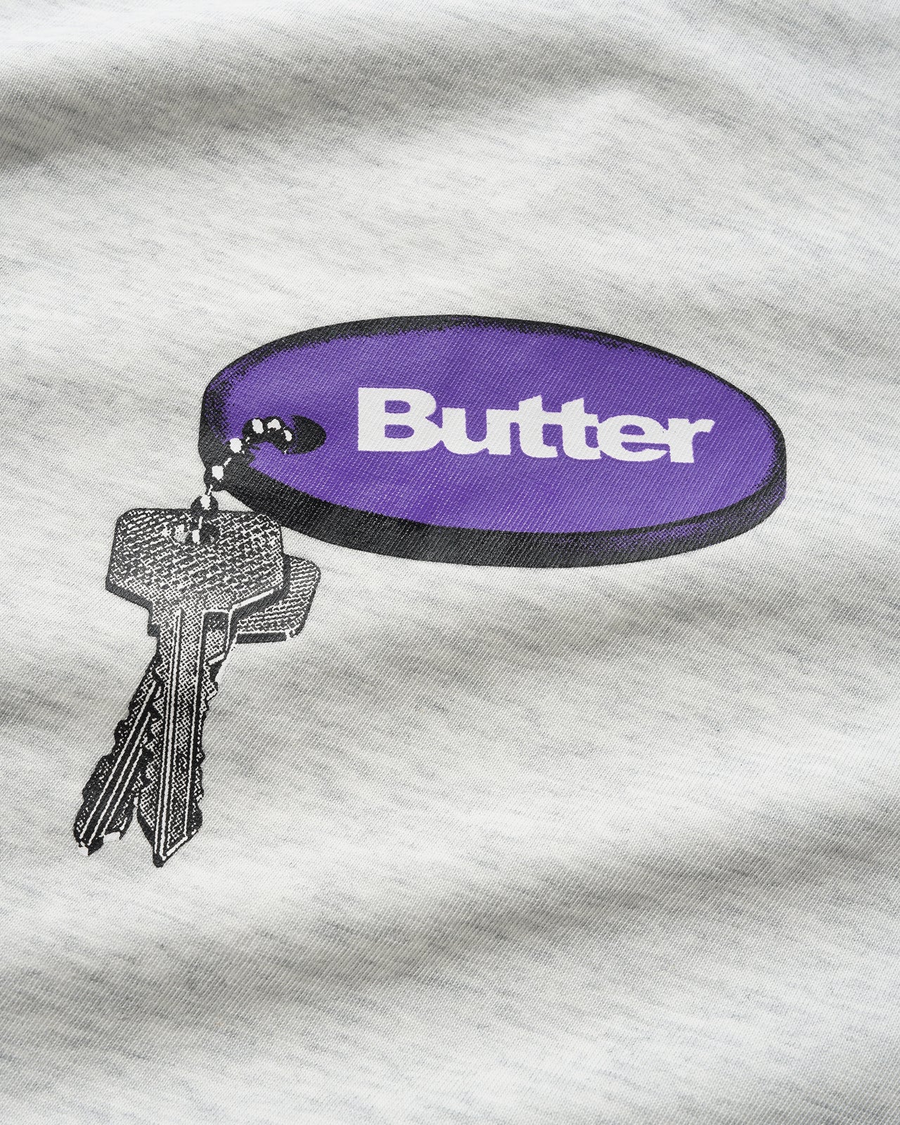 BUTTER GOODS - KEY CHAIN TEE  - ASH