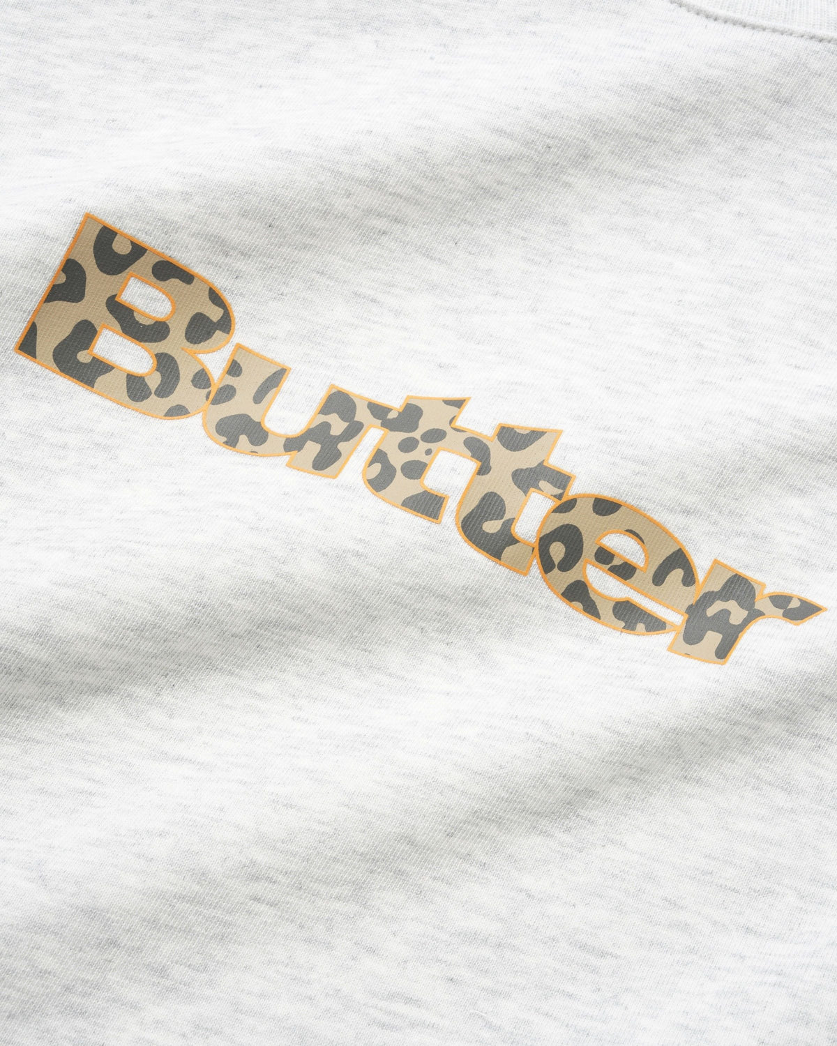 BUTTER GOODS - LEOPARD PRINT LOGO TEE - ASH