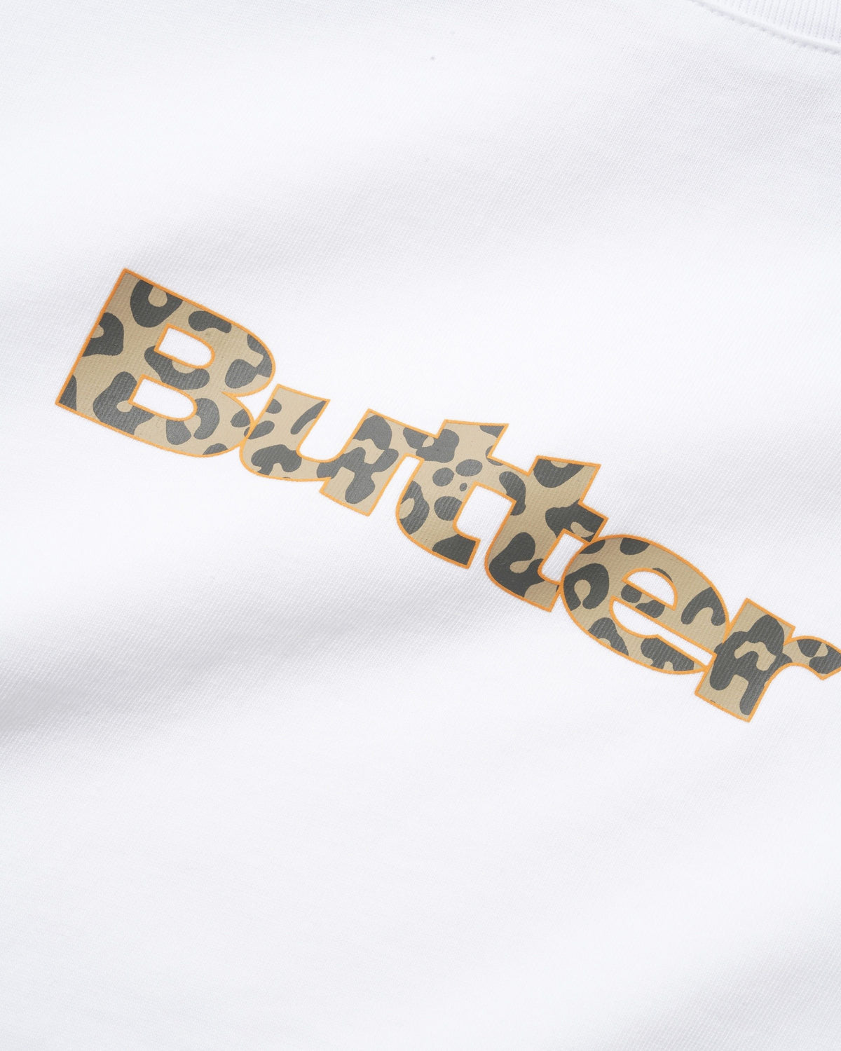 BUTTER GOODS - LEOPARD PRINT LOGO TEE - WHITE