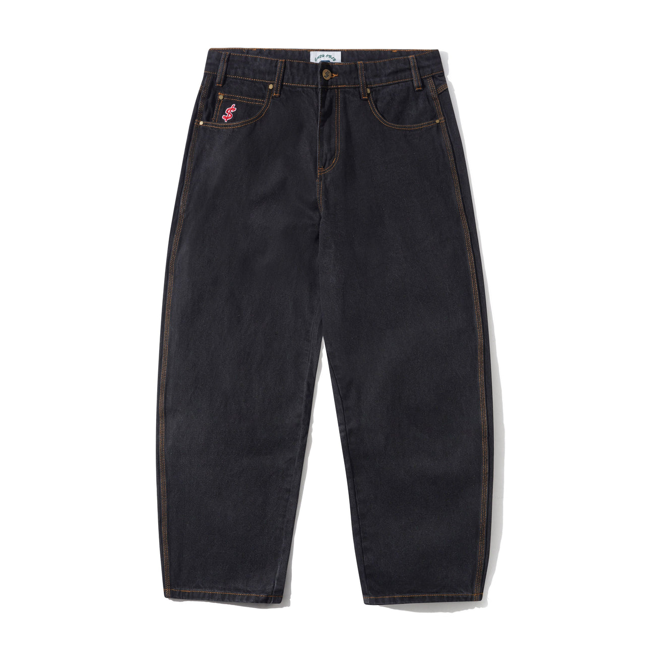 CASH ONLY - LOGO BAGGY DENIM JEANS - WASHED BLACK