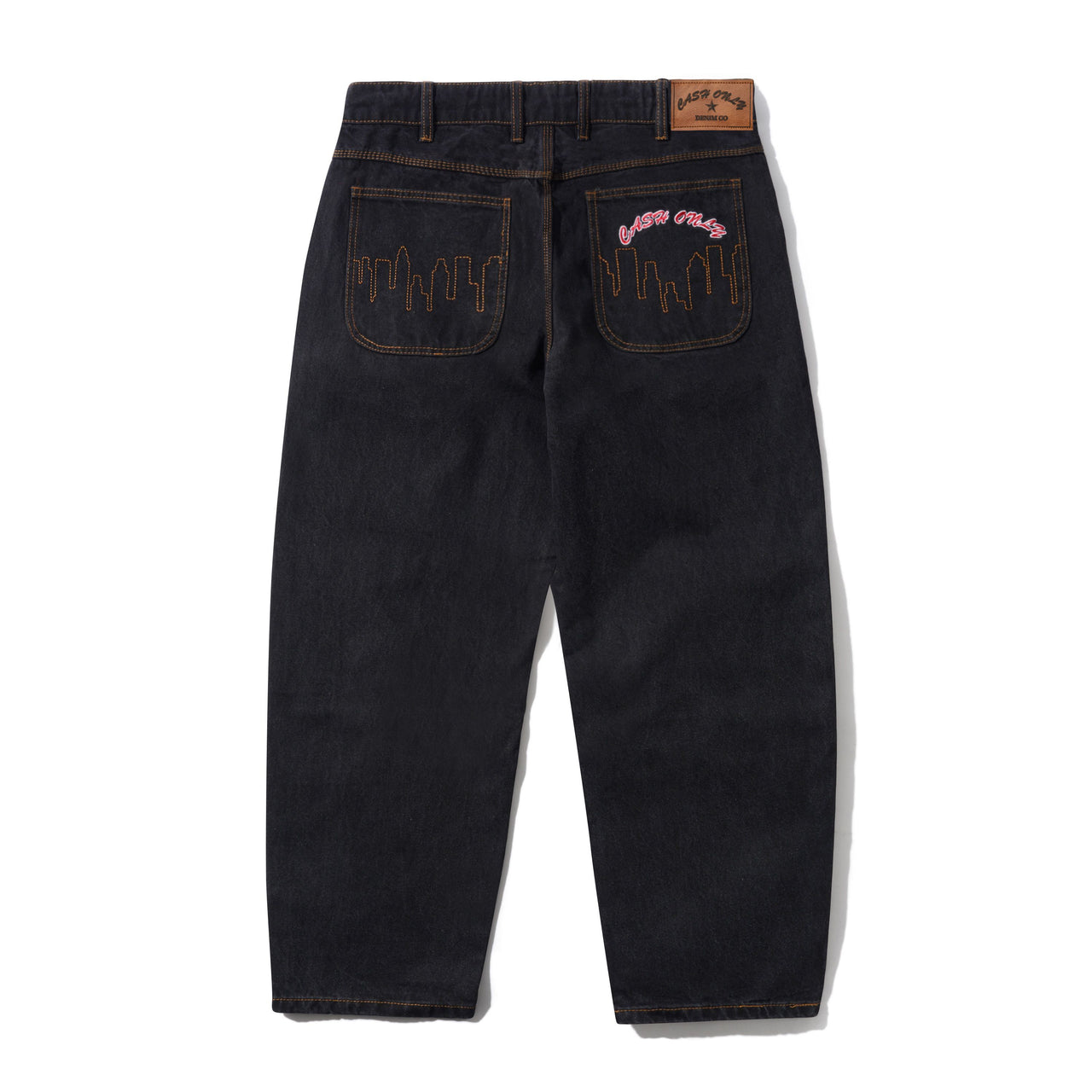 CASH ONLY - LOGO BAGGY DENIM JEANS - WASHED BLACK
