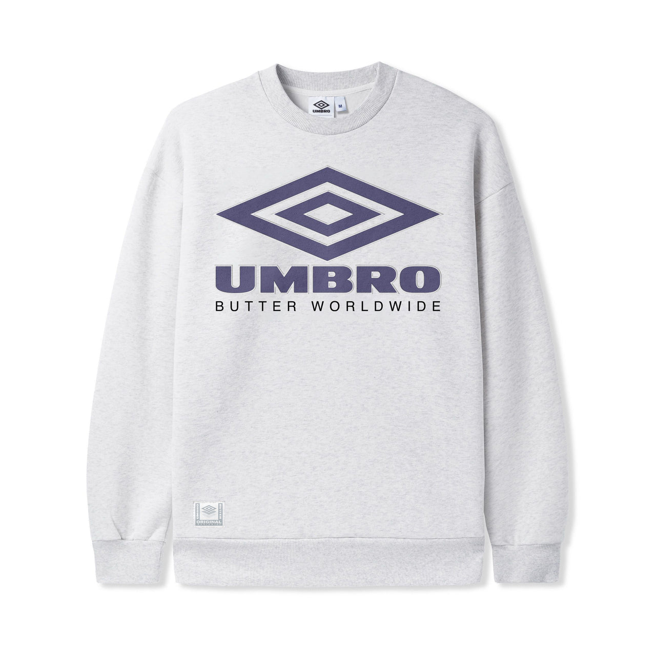 BUTTER GOODS X UMBRO - DIAMOND LOGO CREWNECK - ASH