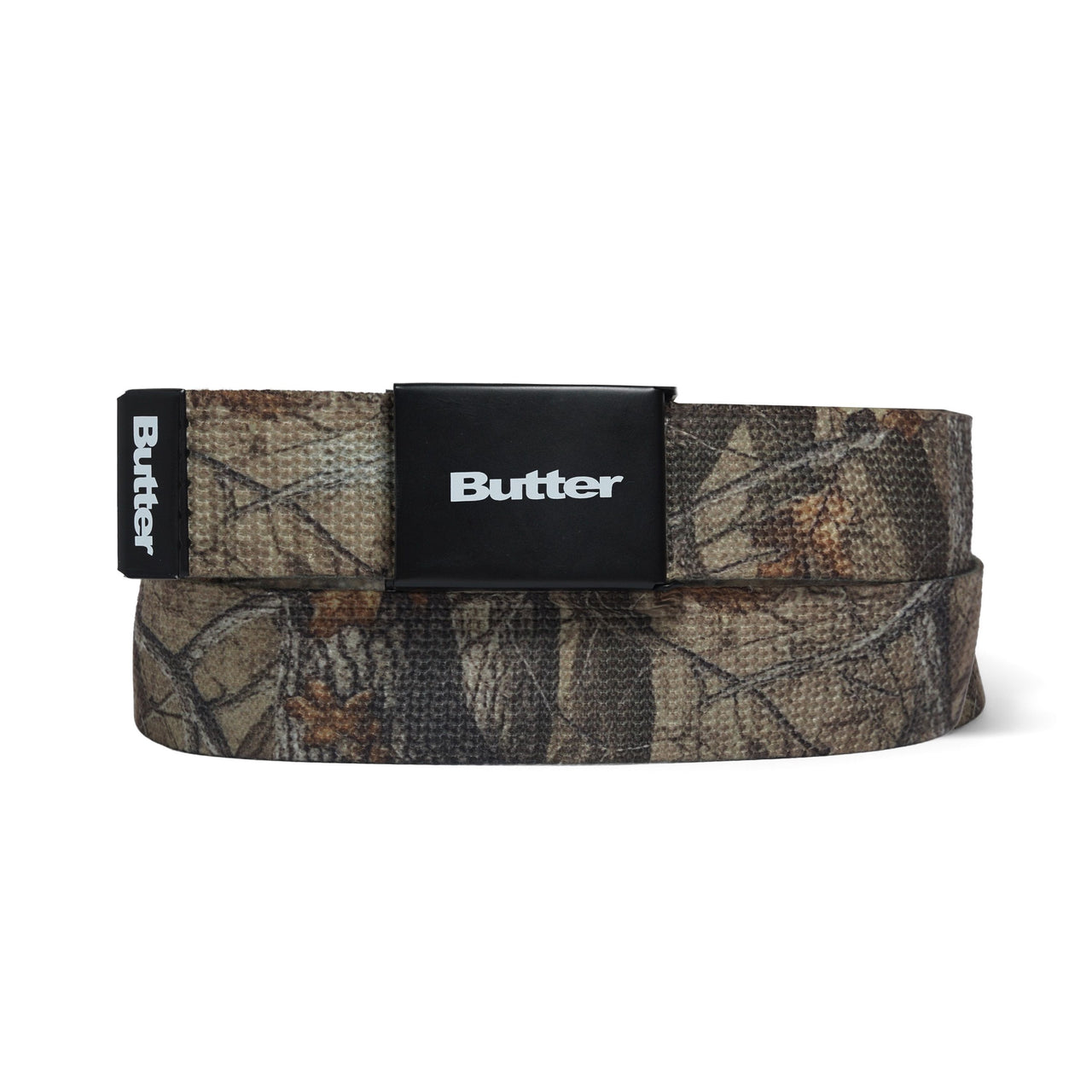 BUTTER GOODS - LOGO WOVEN BELT - FOREST CAMO
