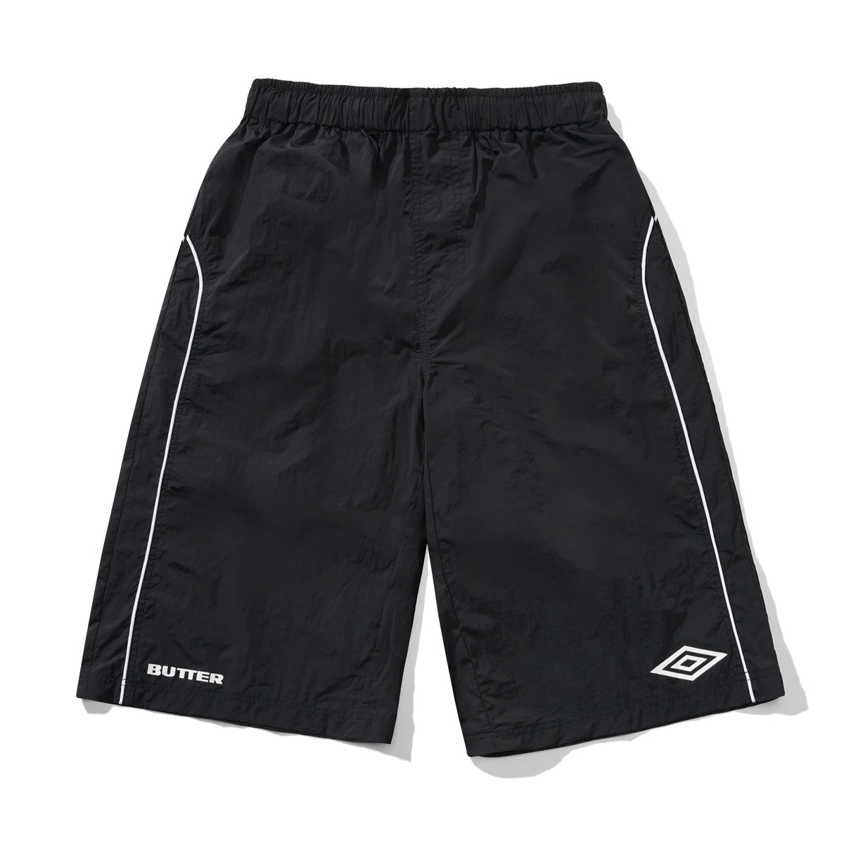 BUTTER GOODS X UMBRO - LONG TRACK SHORTS - BLACK
