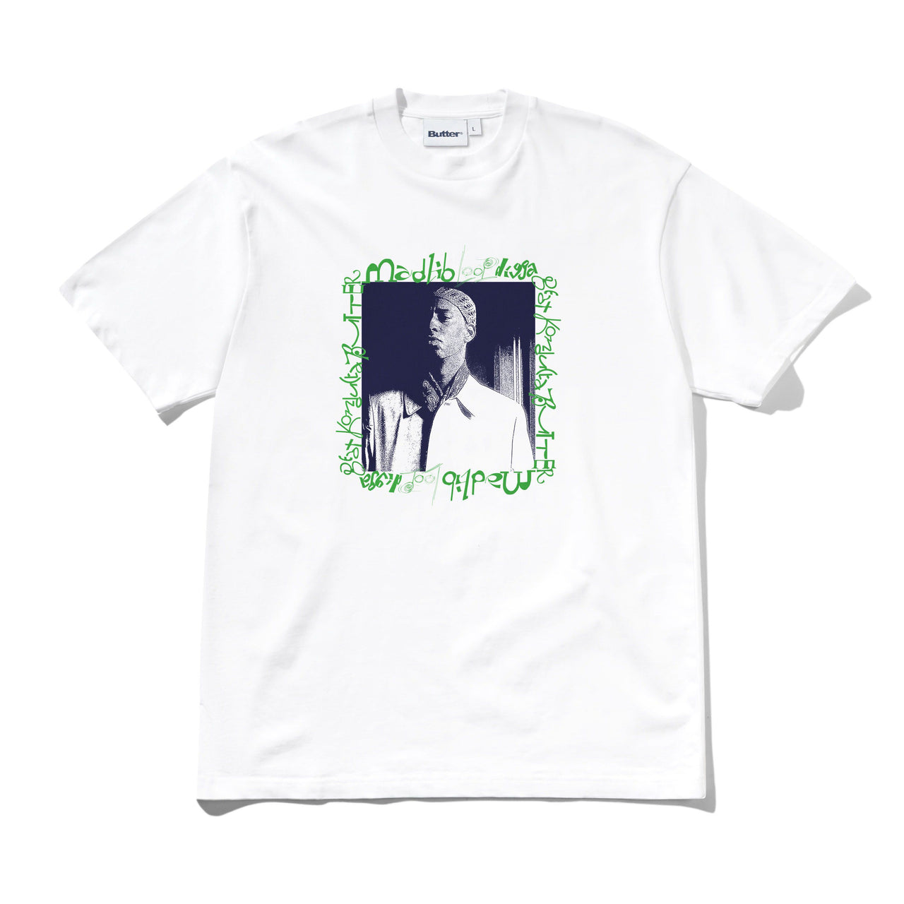 BUTTER GOODS X MADLIB - LOOP DIGGA TEE  - WHITE