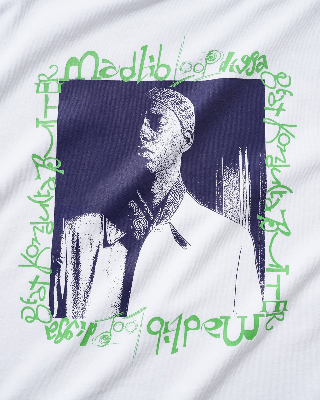 BUTTER GOODS X MADLIB - LOOP DIGGA TEE  - WHITE