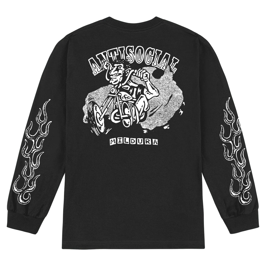 ANTISOCIAL - CHOPPER L/S TEE - BLACK