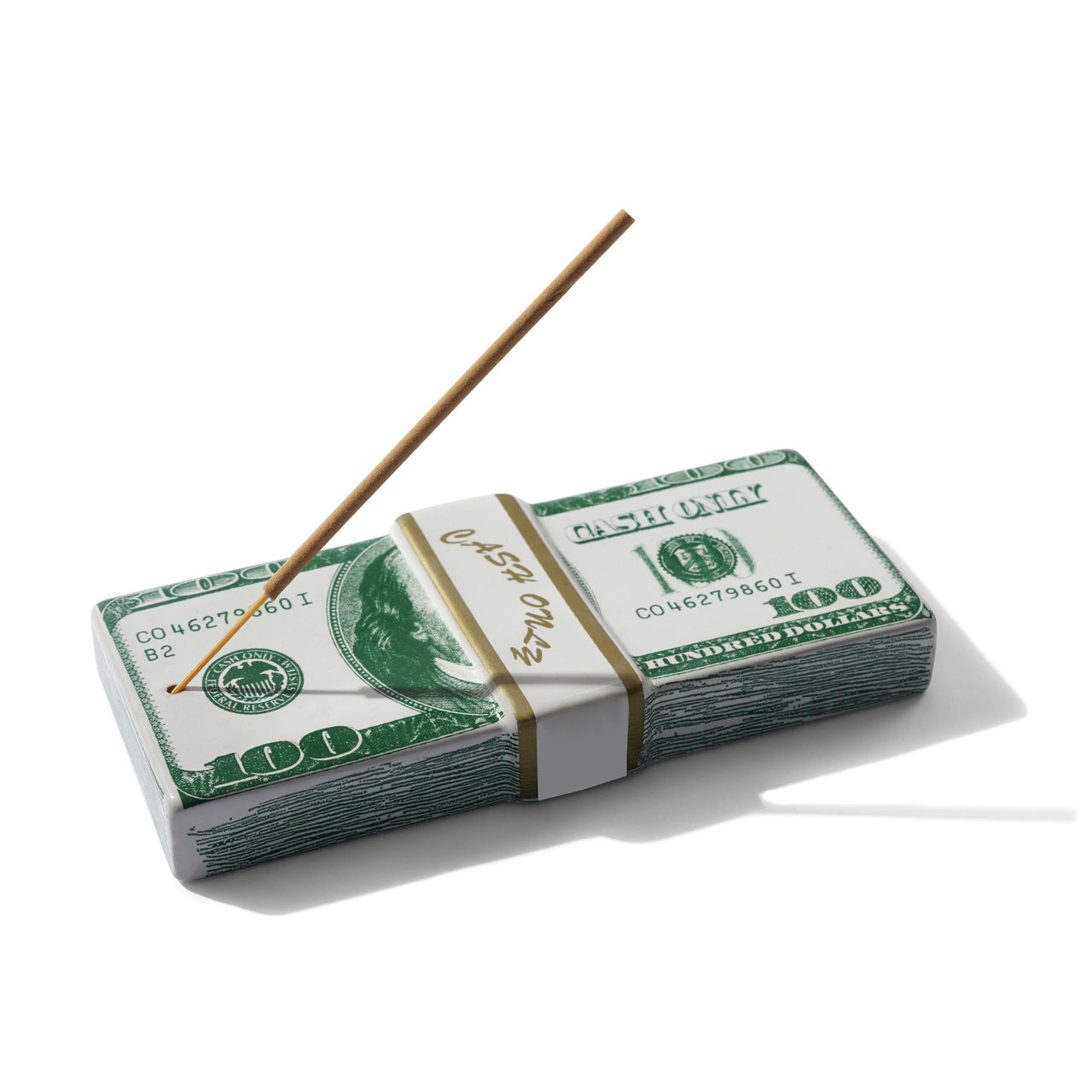 CASH ONLY - MONEY STACK INCENSE HOLDER - GREEN