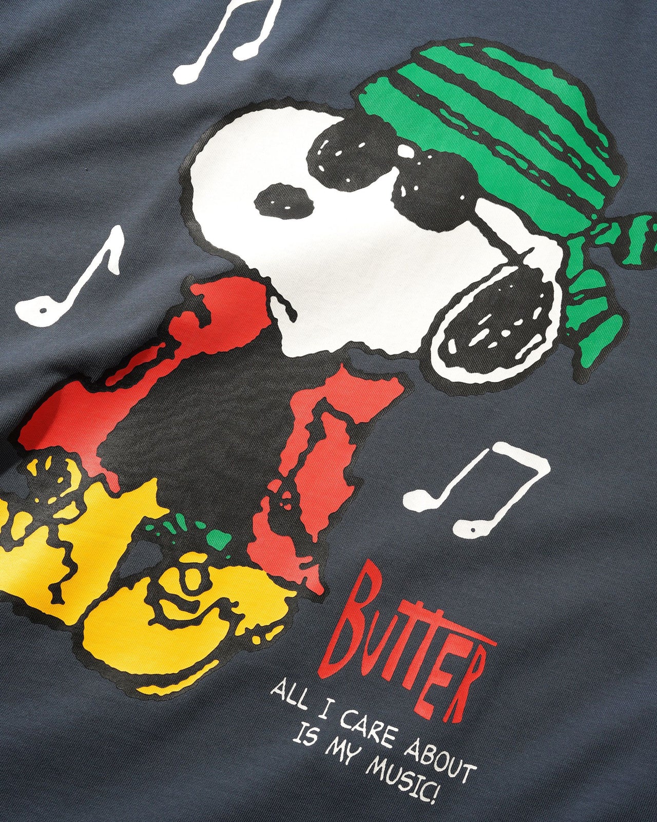 BUTTER GOODS X PEANUTS - MUSIC TEE - SLATE