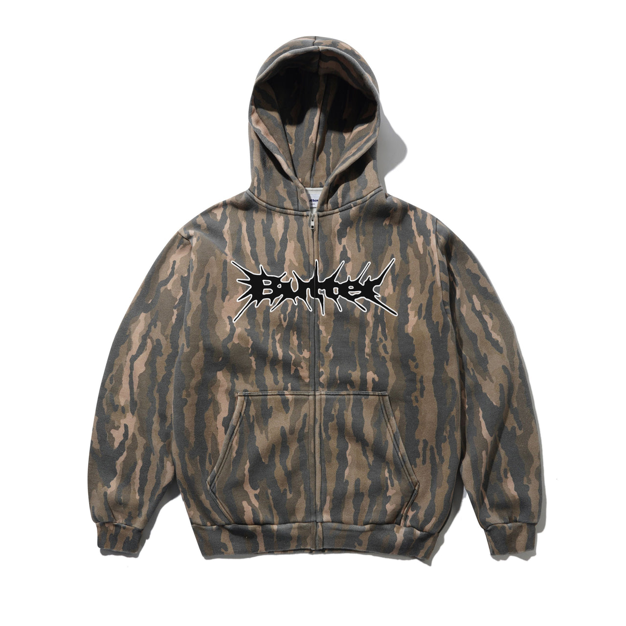 BUTTER GOODS - NAIL LOGO ZIP-THRU HOOD - FROG CAMO