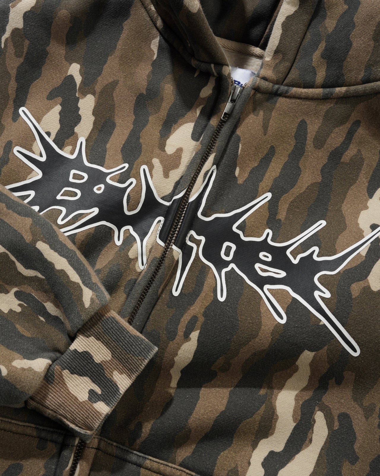 BUTTER GOODS - NAIL LOGO ZIP-THRU HOOD - FROG CAMO