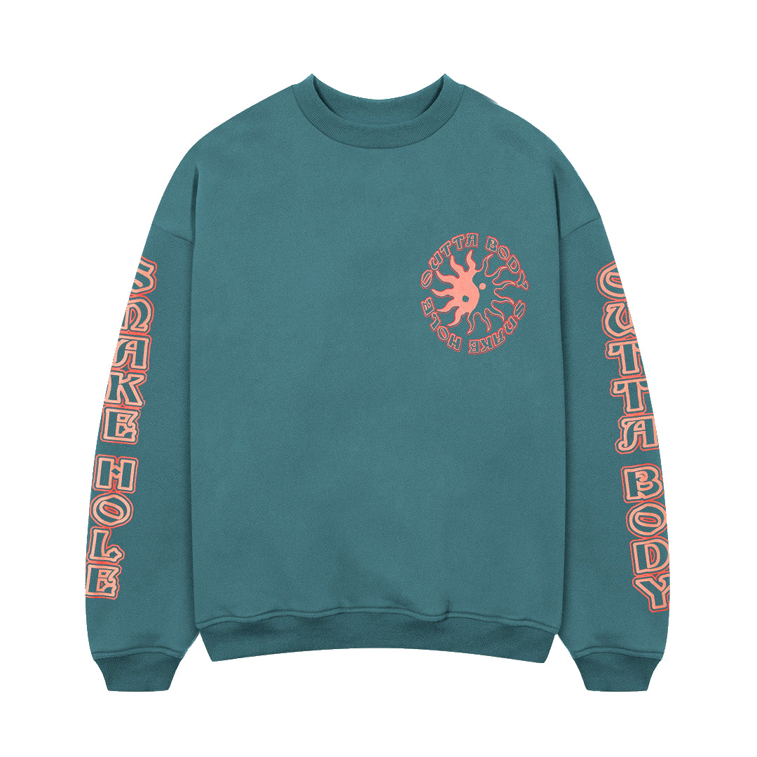 THE SNAKE HOLE - OUTTA BODY CREW NECK - TEAL